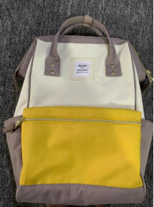 Рюкзак Himawari 9001-32 серо-сиреневый с белым и желтым