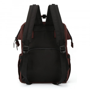 Рюкзак для мамы и малыша Himawari 1208-02 бордово-коричневый фото сзади