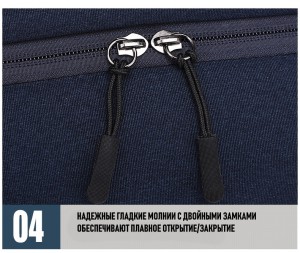 Рюкзак для ноутбука 14 OZUKO  черный 8848 надежные молнии с двойными замками