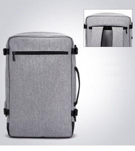 фото рюкзака для ноутбука 17" USB TUGUAN CF1808 серый, лямки рюкзака прячутся в кармане
