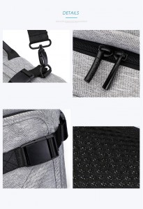 Рюкзак для ноутбука 17" USB TUGUAN CF1808 серый, детали, фурнитура рюкзака
