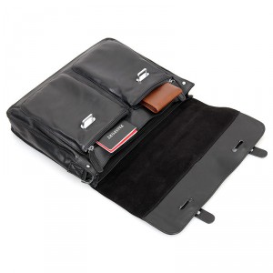 Кожаный портфель J.M.D. черный 7100А