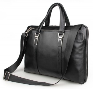 Кожаная мужская сумка GEO черная 7326A фото вполоборота