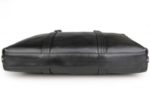 Кожаная мужская сумка GEO черная 7326A фото дна