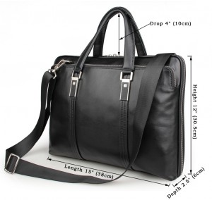 Кожаная мужская сумка GEO черная 7326A фото с размерами