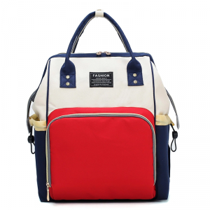 Рюкзак-сумка для мамы USB FASHION красно-бело-синий VIP137