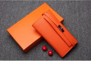 Клатч кожаный женский Jindailin L539 оранжевый