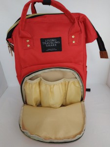 рюкзак LIVING TRAVELING SHARE красный фото с кармашками для питания