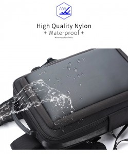 Рюкзак городской для ноутбука 14 BOPAI 851-008111 черный из водонепроницаемой ткани