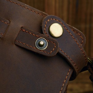 Кошелек мужской кожаный J.M.D. 8031R коричневый застежка - металлическая кнопка