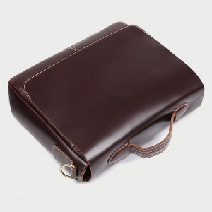 Кожаная мужская сумка GEO 7108R коричневая вид сверху