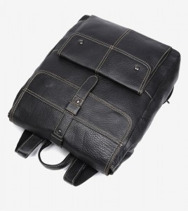 Рюкзак мужской кожаный J.M.D. 7335А черный вид сверху
