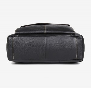 Рюкзак мужской кожаный J.M.D. 7335А черный фото дна рюкзака
