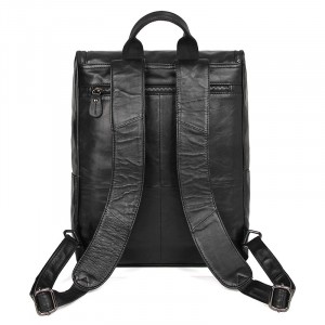 Рюкзак мужской кожаный J.M.D. 7344А черный фото спинки рюкзака