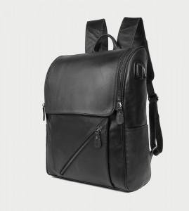 Рюкзак мужской кожаный J.M.D. G-7344А-1 черный вид сбоку