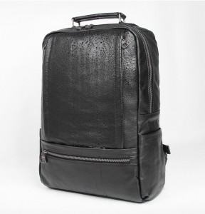 Рюкзак мужской кожаный J.M.D. 7356A черный водоотталкивающая пропитка кожи