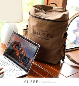 Холщовый рюкзак Muzee ME_1189 бежевый фото на письменном столе