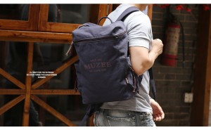 Холщовый рюкзак Muzee ME_1189 синий фото на мужчине