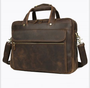 Мужская сумка для ноутбука 15.6 J.M.D. 7388R коричневая фото сбоку