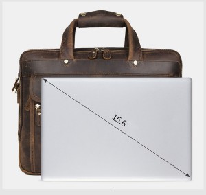Мужская сумка для ноутбука 15.6 J.M.D. 7388R коричневая, карман для ноутбука размерами до 15.6 дюймов