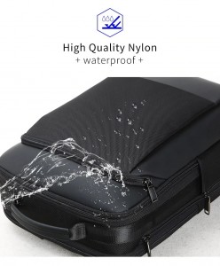 Мужской деловой рюкзак BOPAI 61-07311 черный, материалы  не впитывает воду