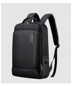 Мужской кожаный рюкзак BOPAI 851-036511 черный вид сбоку