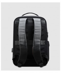 Мужской кожаный рюкзак BOPAI 851-036511 черный, спинка рюкзака