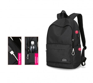 Холщовый рюкзак Muzee ME0710CD черный, боковой карман и USB разъем
