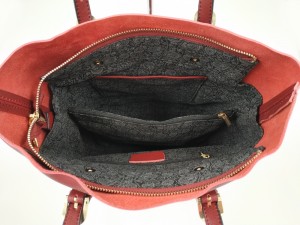 Женская сумка тоут Jindailin L6122 красная основное отделение вид внутри