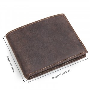 Кожаный бумажник J.M.D. 8108 коричневый схема с размерами