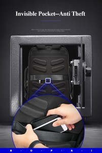 Дорожный кожаный рюкзак BOPAI 851-019811 потайной карман на спинке рюкзака