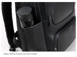Деловой кожаный рюкзак BOPAI 851-024011 фото кармана для бутылки с водой