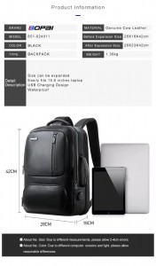 Деловой  рюкзак BOPAI 851-024011 характеристики модели