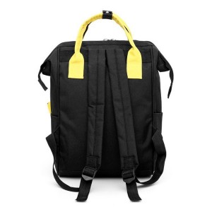 Рюкзак для мам LIVING TRAVELING SHARE CX9394 черный с желтым фото сзади