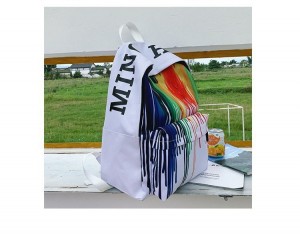 Рюкзак школьный Ming Hao MH663 Краски белый фото2 сбоку