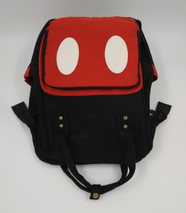 Сумка рюкзак для мамы m257 черно-красная фото сверху