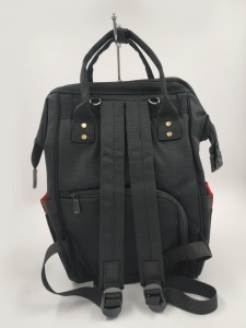 Сумка рюкзак для мамы m259 черно-красная фото спинки рюкзака