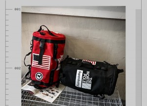 Спортивная мужская сумка The North Pole 618 черная и красная в сравнении