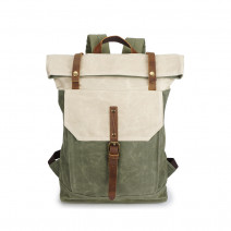 Холщовый рюкзак J.M.D. 5191-1 айвори с оливковым