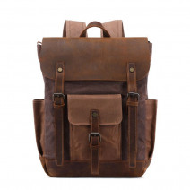 Холщовый рюкзак J.M.D. T0011 коричневый фото спереди