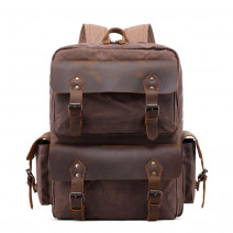 Холщовый рюкзак J.M.D. T0018 коричневый фото спереди