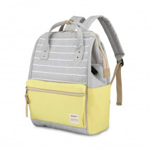 Рюкзак Himawari 9001-29 серый в белую полоску с желтым фото вполоборота