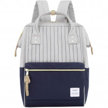 Рюкзак Himawari 9001-30 серо-синий с вертикальной полоской фото спереди