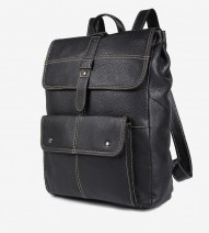 Рюкзак мужской кожаный J.M.D. 7335А черный вид спереди