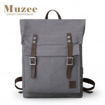Холщовый рюкзак Muzee ME1655 серый, лицевая сторона
