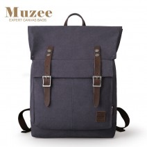 Холщовый рюкзак Muzee ME1655 синий лицеая сторона