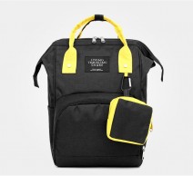 Рюкзак для мам LIVING TRAVELING SHARE CX9394 черный с желтым фото спереди