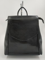 Рюкзак женский кожаный J.M.D. 10719 черный заполненный вещами без вспышки
